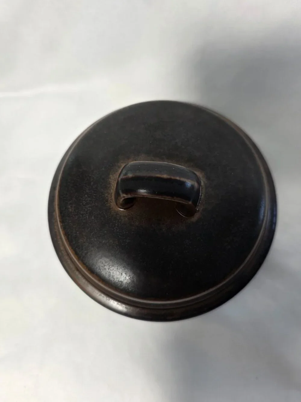 Arabia of Finland Rushka Sugar Bowl with Lid Light & Dark Brown Spotted NEW